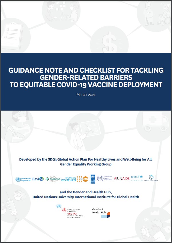 Checklist for tackling gender barriers to COVID-19 vaccine deployment cover